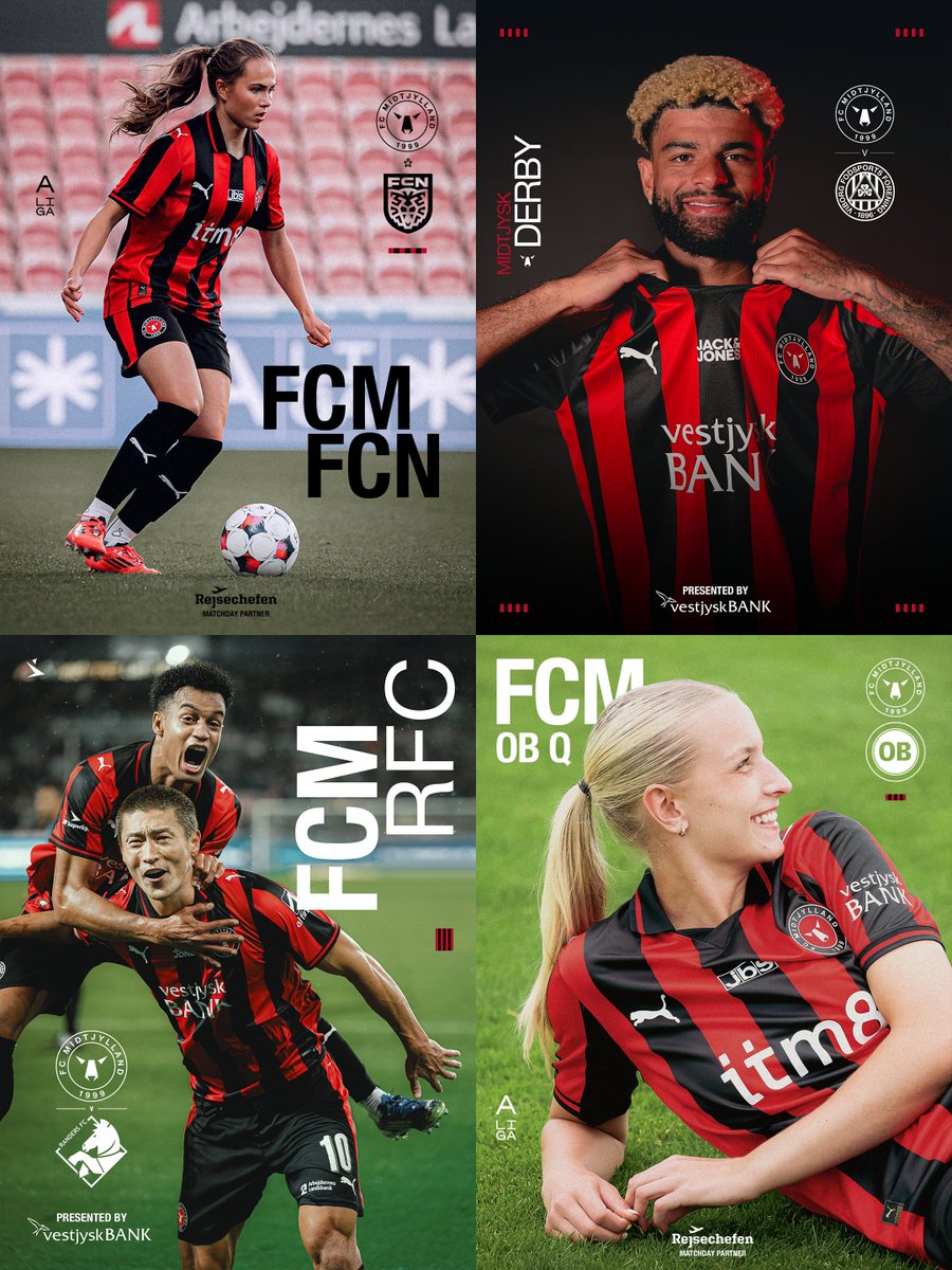 Recent matchday posters created for <a href="/fcmidtjylland/">FC Midtjylland</a> ⚫️🔴🐺