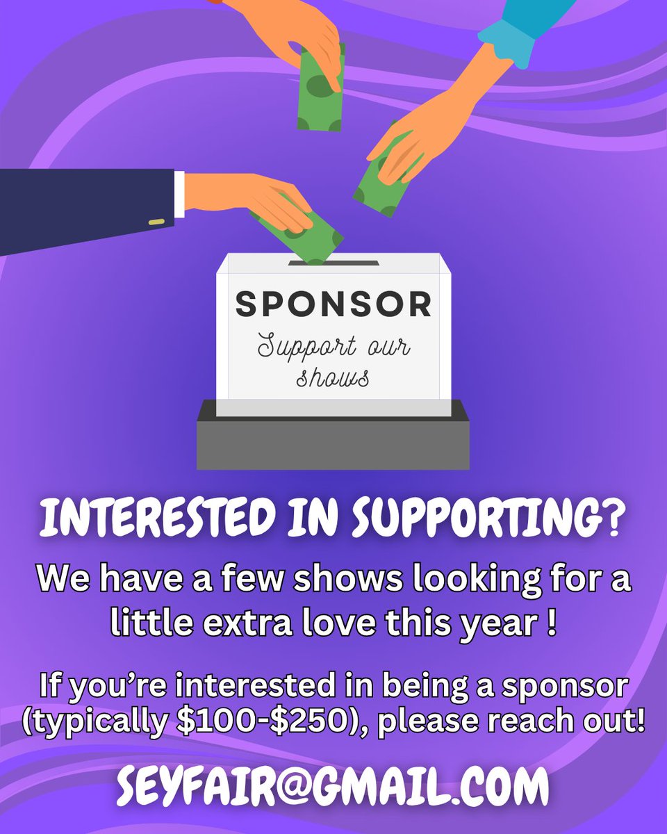 Please reach out if you're interest in sponsoring a show or contest! :)