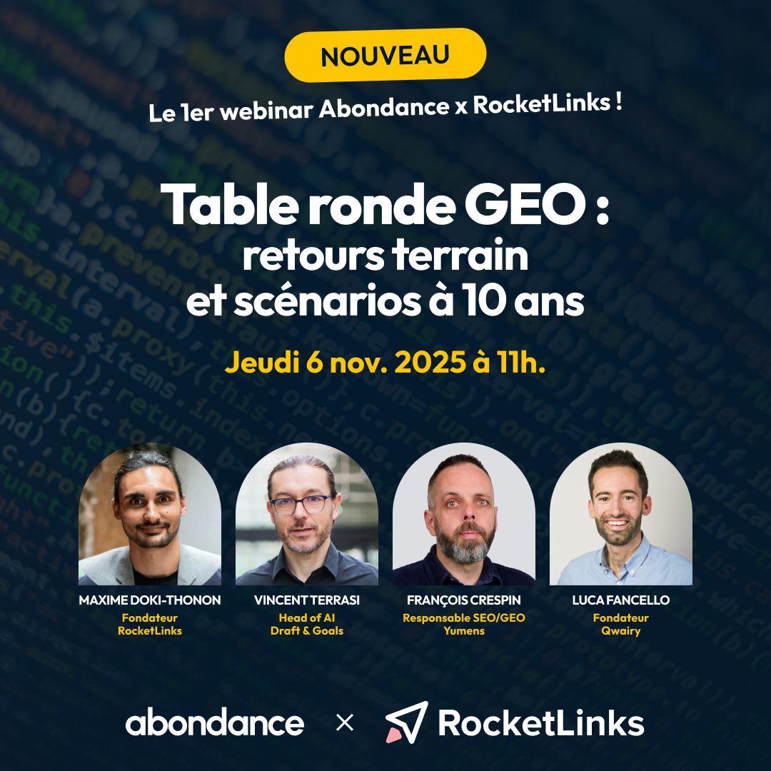 Le replay du webinar de ce matin est disponible !

On a parlé GEO (SEO dans les IA) avec
<a href="/maximedt/">Maxime DOKI-THONON</a> <a href="/VincentTerrasi/">Vincent Terrasi</a> <a href="/Lucaungredda/">Luca Fancello</a> <a href="/crespinfrancois/">Francois Crespin</a> et animé par <a href="/laura_NTE/">Laura Blanchard</a>

Bonne lecture :)

Replay : youtube.com/watch?v=aZCnQW…