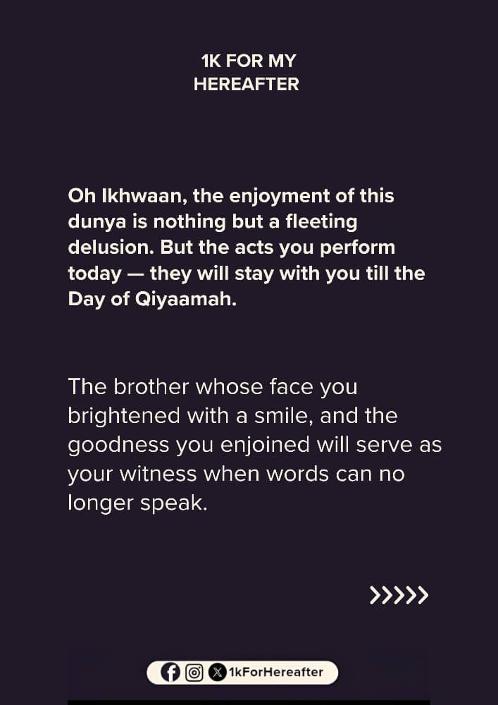 1KForHereafter's tweet photo. "A Muslim is the brother of another Muslim. He does not wrong, forsake or despise him." ~ Bukhari and Muslim. 

#1KForHereafter #1KFamy #Brotherhood #Ukhwaa #Charity https://t.co/dj5B0cuZ4a