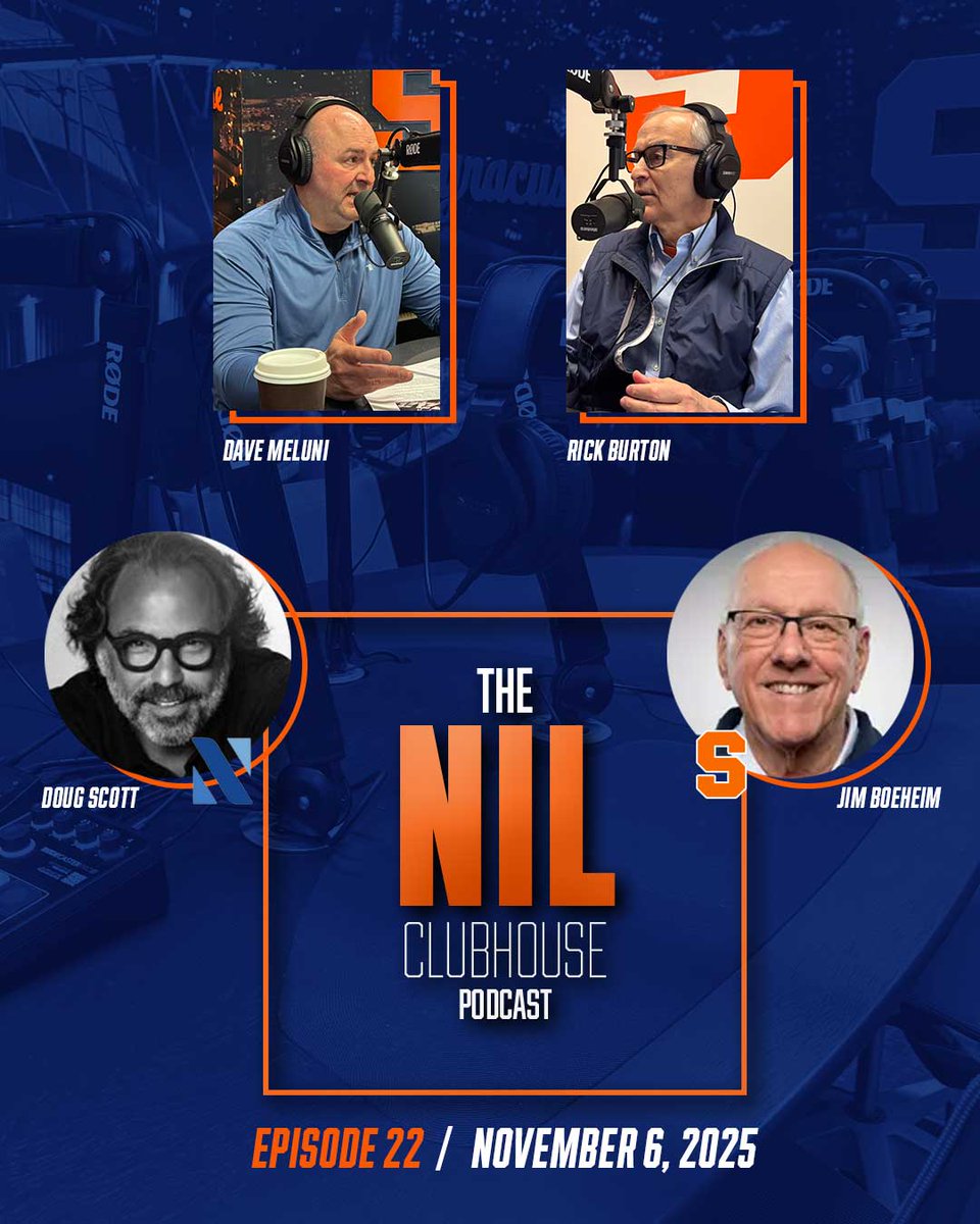 🍊Legendary Podcast Alert🍊Hall of Famer and 2003 National Champion Jim Boeheim joins the NIL Clubhouse "Special Edition"  episode along with legendary sports marketer Doug Scott of Network. An incredible NIL episode from the studios at <a href="/SUSportMgmt/">SU Falk Sport Mgmt</a> 
🔗 open.spotify.com/episode/5hvI2e…