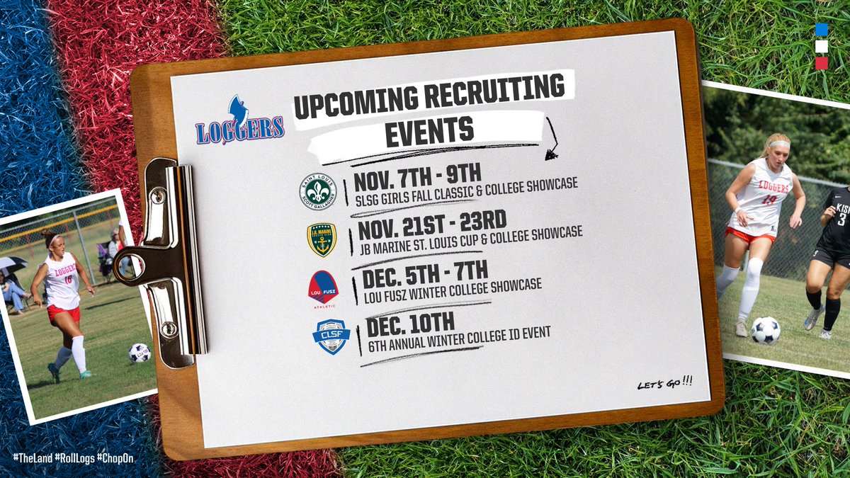 If you’re playing in any of these upcoming events and would like us to watch you play, send us your information along with your game schedule, team name, and jersey number!

#TheLand #RollLogs #ChopOn
@llccathletics