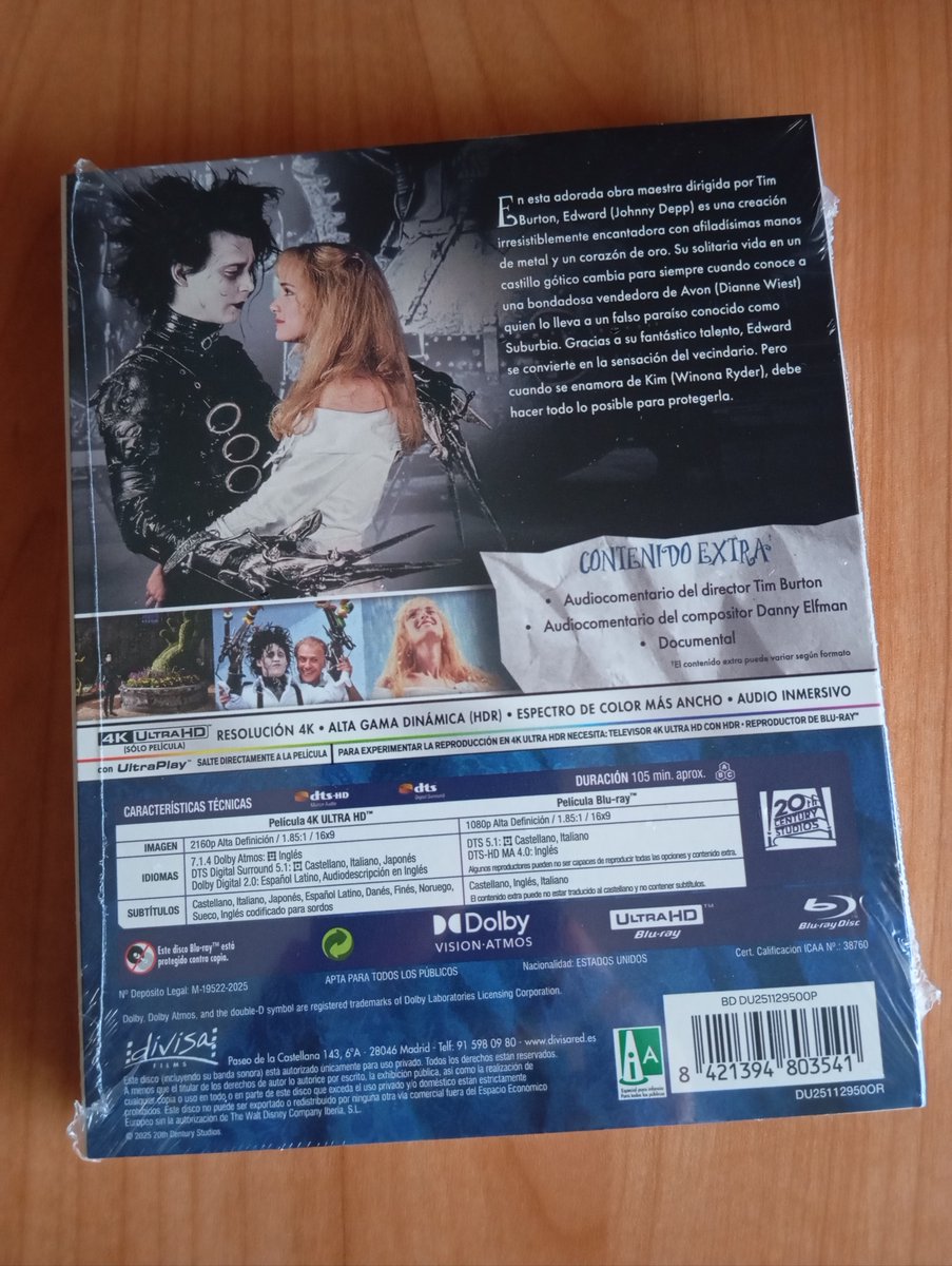 mascine_podcast's tweet image. Sorteamos el #4k+#Bluray del clásico &apos;Eduardo Manostijeras&apos; de Tim Burton, con una bonita funda con Johnny Depp y Winona Ryder (ya a la venta). Gracias a @DivisaFilms

Participa:       
1 -  LIKE+RT a este mensaje.   
2 - 👇Síguenos en Youtube.
youtube.com/mascine?sub_co…