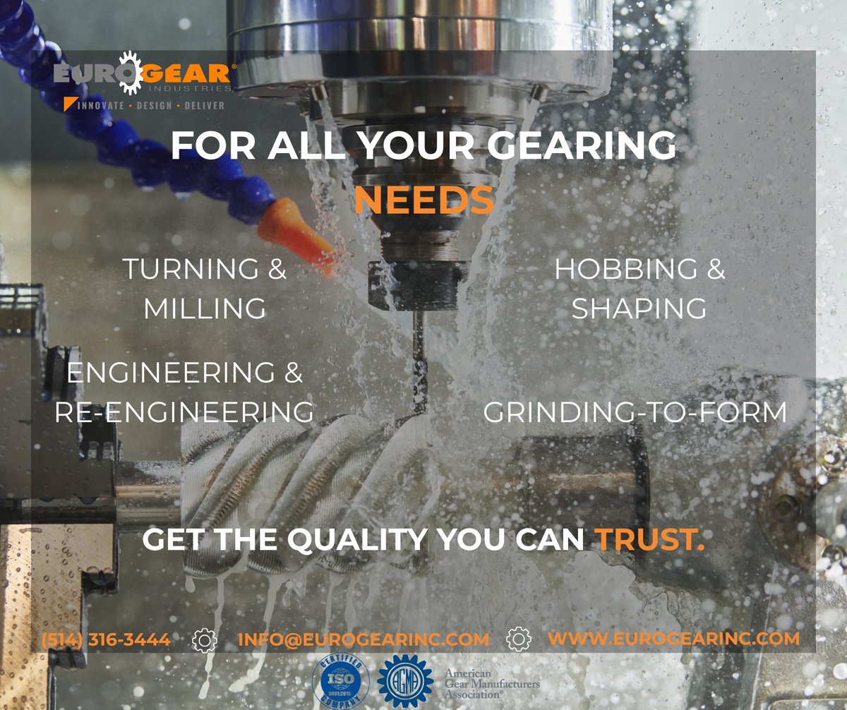 For all your gearing needs — we’ve got you covered.
Built for performance. Trusted for quality.

Euro Gear — precision machining that keeps industries moving.

#EuroGear #Manufacturing #CNC #Engineering #AGMA #ISO9001 #CustomGearbox #IndustrialMaintenance #mechanicalengineering