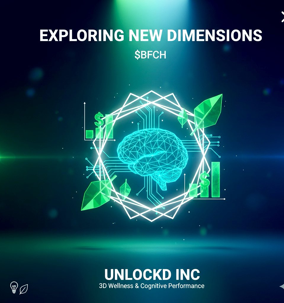 Hiroshi_nas's tweet photo. Dive into the future of well-being with $BFCH (UNLOCKD Inc.)! Exploring new dimensions in longevity and cognitive performance. See how we're building tomorrow's health solutions, today. #UNLOCKD #BFCH #3DWellness #FutureFocused @SuperRobotGX @stocktalkweekly @StocksOnSpaces https://t.co/BKLYNhN0pg