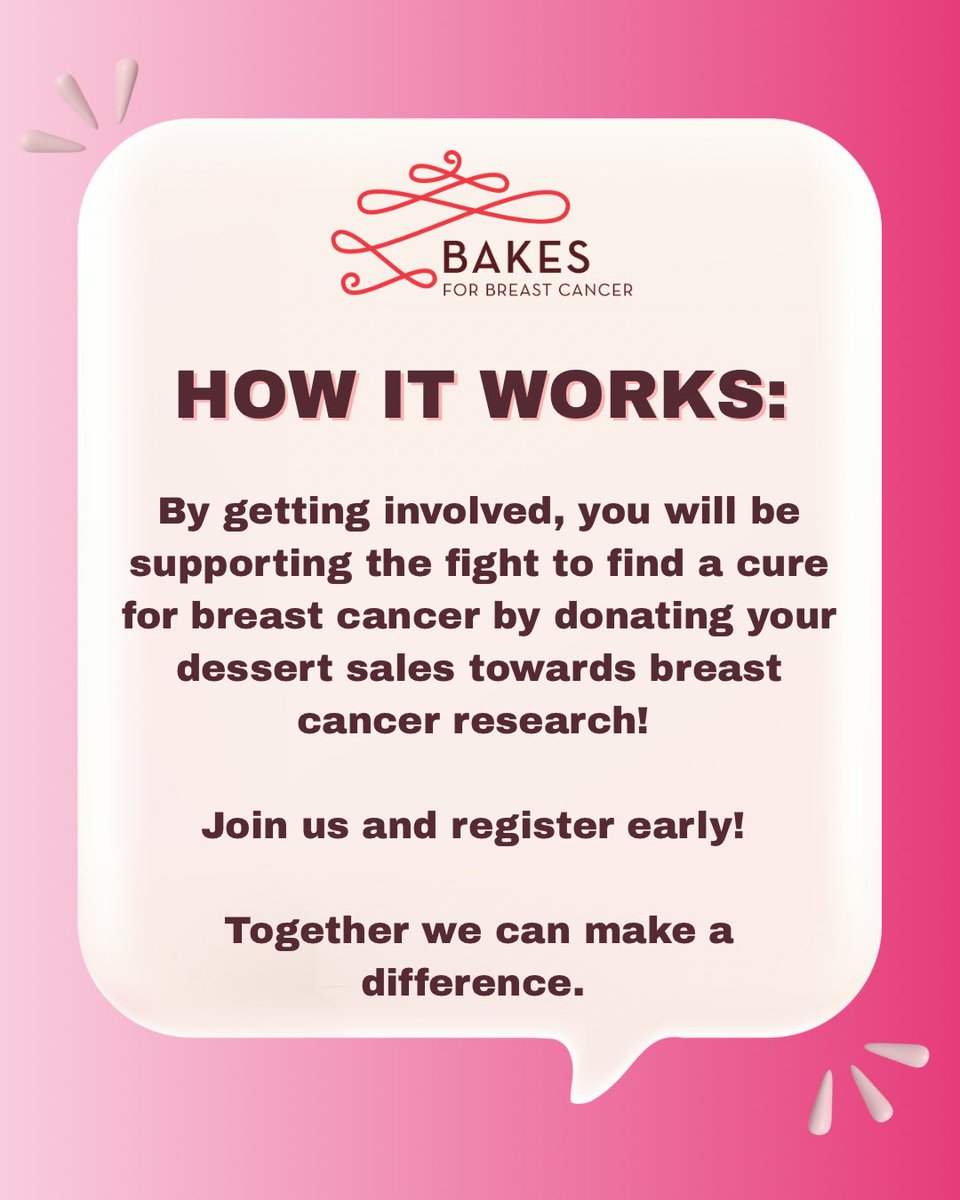 Our 2026 registration is NOW OPEN! Click the link in our bio or DM/email us to register your establishment as a participant! Proceeds from the event week from your dedicated desserts will be donated to B4BC, which is then funded directly to breast cancer research! 💗