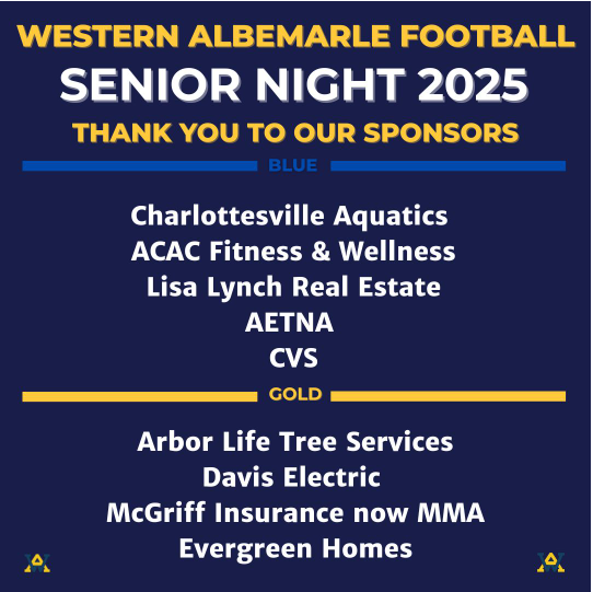 WA_FBALL's tweet photo. Thank you to all the people who contributed to our Senior Week! We appreciate all that Crozet has to offer! #Warriorempire #EXIT107 https://t.co/wYlZ0d0Fc9