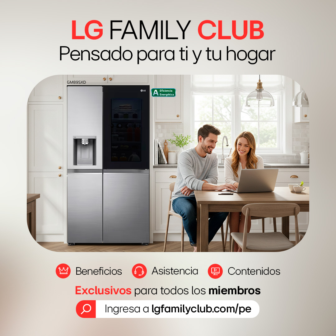 lg_peru's tweet photo. Formar parte de LG Family Club es tener acceso a un mundo de ventajas creadas especialmente para ti.
Desde asistencia especializada hasta contenidos pensados para el hogar, disfruta de todo lo que necesitas para vivir mejor.
#LGGlobal #LGPeru #LG #FamilyClub #LifesGood https://t.co/ZHqeGV7hhY