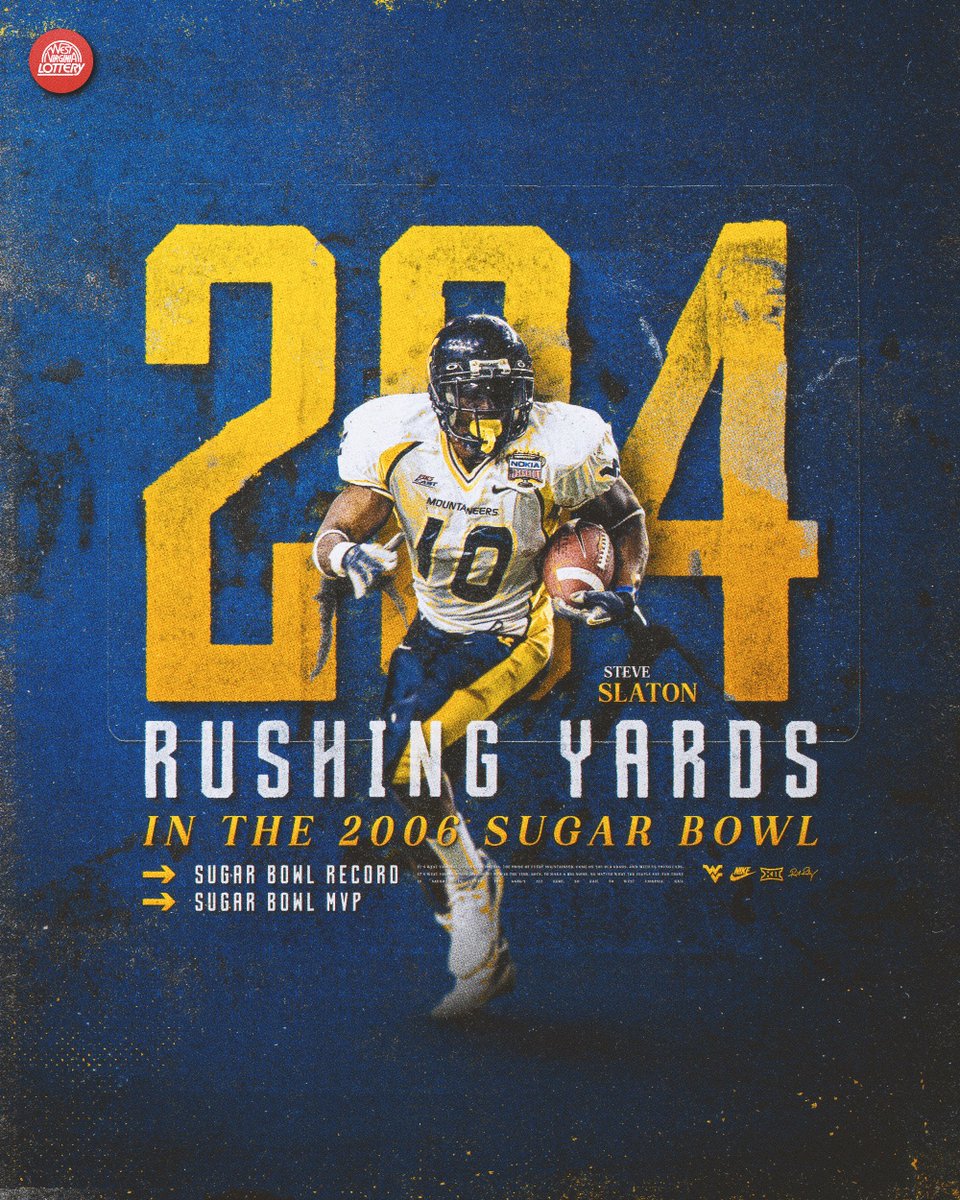 #TBT to a Sugar Bowl record 💨

Steve &amp; the '05 team return to celebrate their 20-year anniversary this weekend: bit.ly/4qMEIqd 🎟️

<a href="/WVLottery/">WV Lottery</a>
