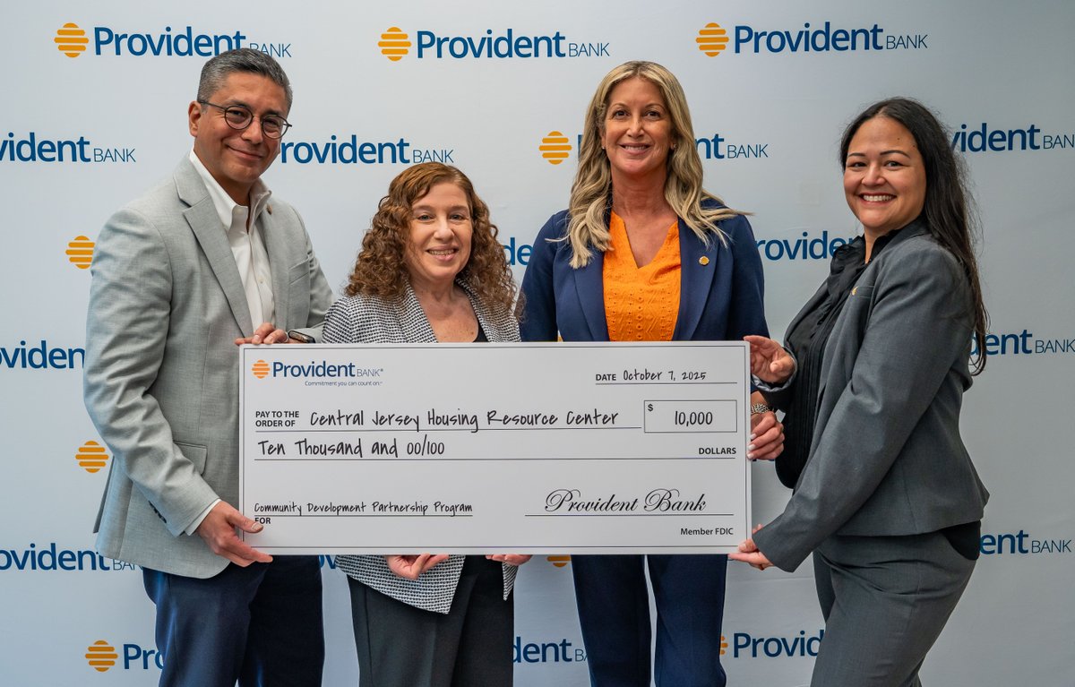 Provident Bank is proud to support Central Jersey Housing Resource Center with a $10,000 Community Partnership Program Grant! Central Jersey Housing Resource Center works locally to resolve issues facing households who are struggling to find housing that meets their needs and