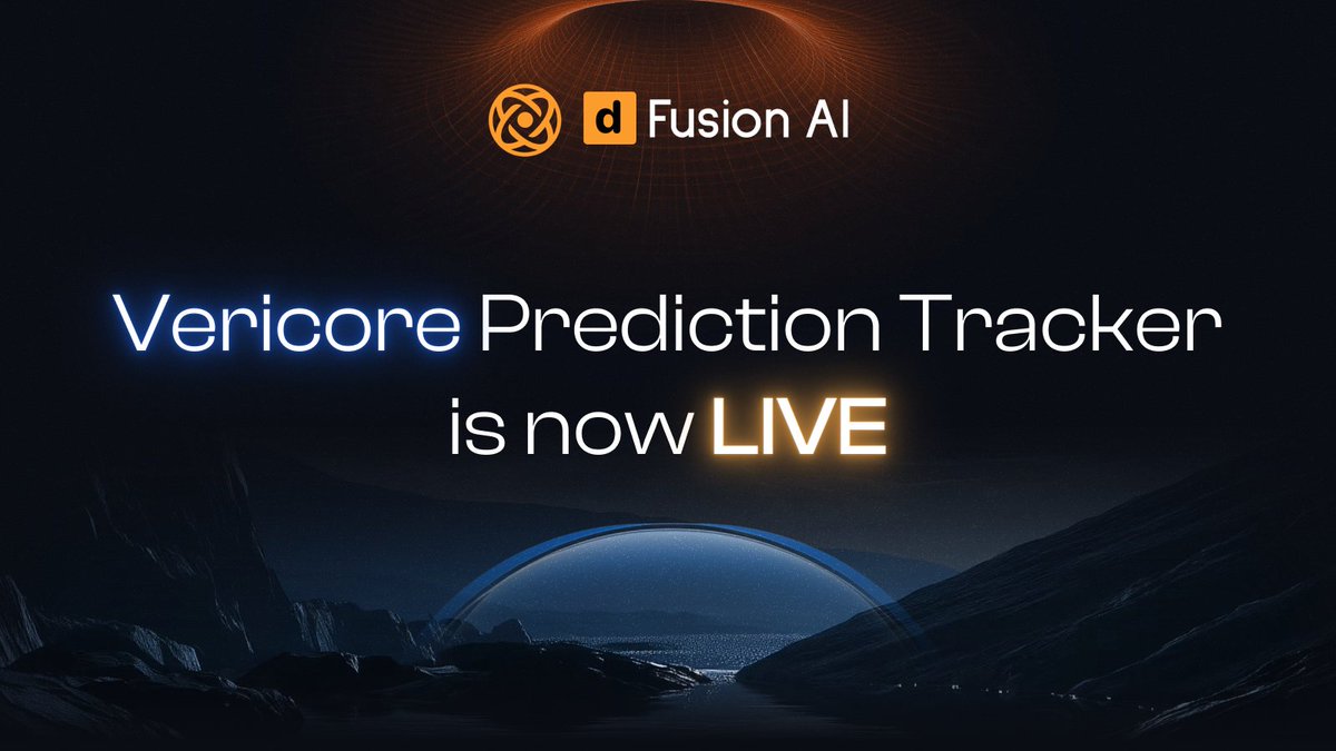 dFusionAI's tweet image. ICYMI: Vericore Prediction Tracker is now LIVE in beta.

Real-time prediction market analysis, verified through Vericore SN70.

Try it out 👉 Predict.dFusion.AI