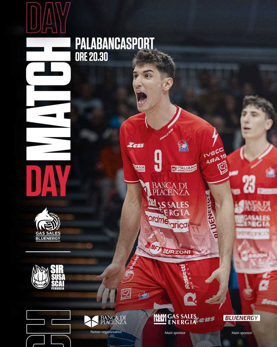 Alle 20.30 in campo con Perugia‼️

🏐 Anticipo 6ª giornata
🏆 Superlega
🆚 <a href="/SIRVolleyPG/">Sir Safety Perugia</a> 
📍 PalabancaSport
🗓 9/11/25
⏰ 20.30
📺 RaiSport | VBTV

#Superlega #PiacenzaPerugia