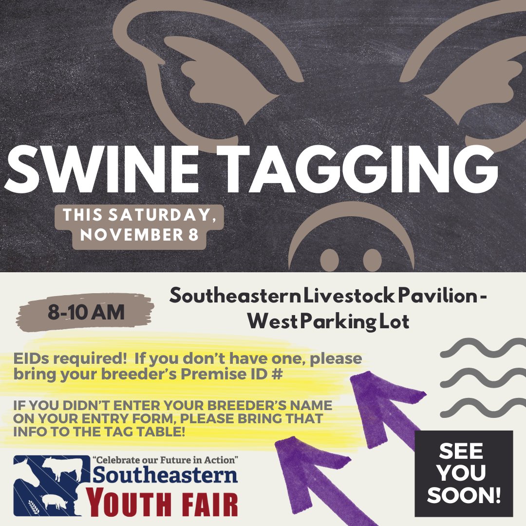 ATTN: Swine Exhibitors! See you Saturday!