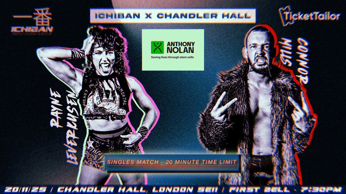 ICHIBAN X CHANDLER HALL is 2 weeks away!

STACKED:

2/3 Falls:
Leon Cage v Trent Seven

UWF Rules:
Jordon Breaks v Jay Joshua

UK v Japan:
Nico Angelo v OWADASAN

Special Challenge Match:
Rayne Leverkusen v Connor Mills

Another announcement tomorrow…

🎟️ buytickets.at/chandlerhallwr…