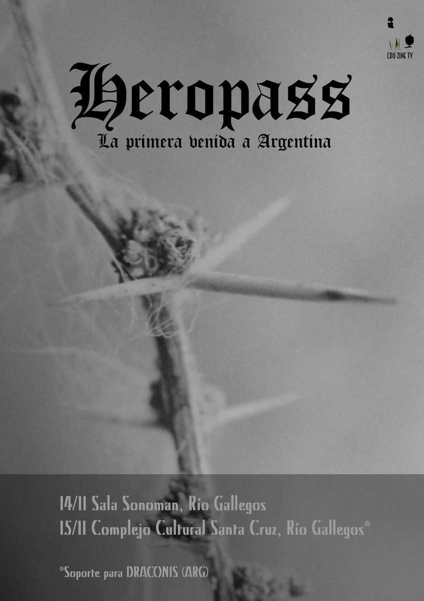 HEROPASS Presenta "Bad Acts" y Anuncia Shows en la Patagonia Argentina

mailchi.mp/7c5b4805f6e0/h…

#heropass #doommetal #badacts #patagoniaargentina #patagoniadoom #riogallegos #draconis