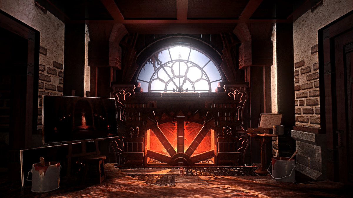 SKDXIV's tweet photo. 【Painter's Abode】【L】
Recalling a bit some elements of my older Clockwork Tower build, adding a bit more of homey elements to it and a bit of inspiration behind the painter of DS3. 
#FF14ハウジング #FF14Housing https://t.co/916NAsp65n