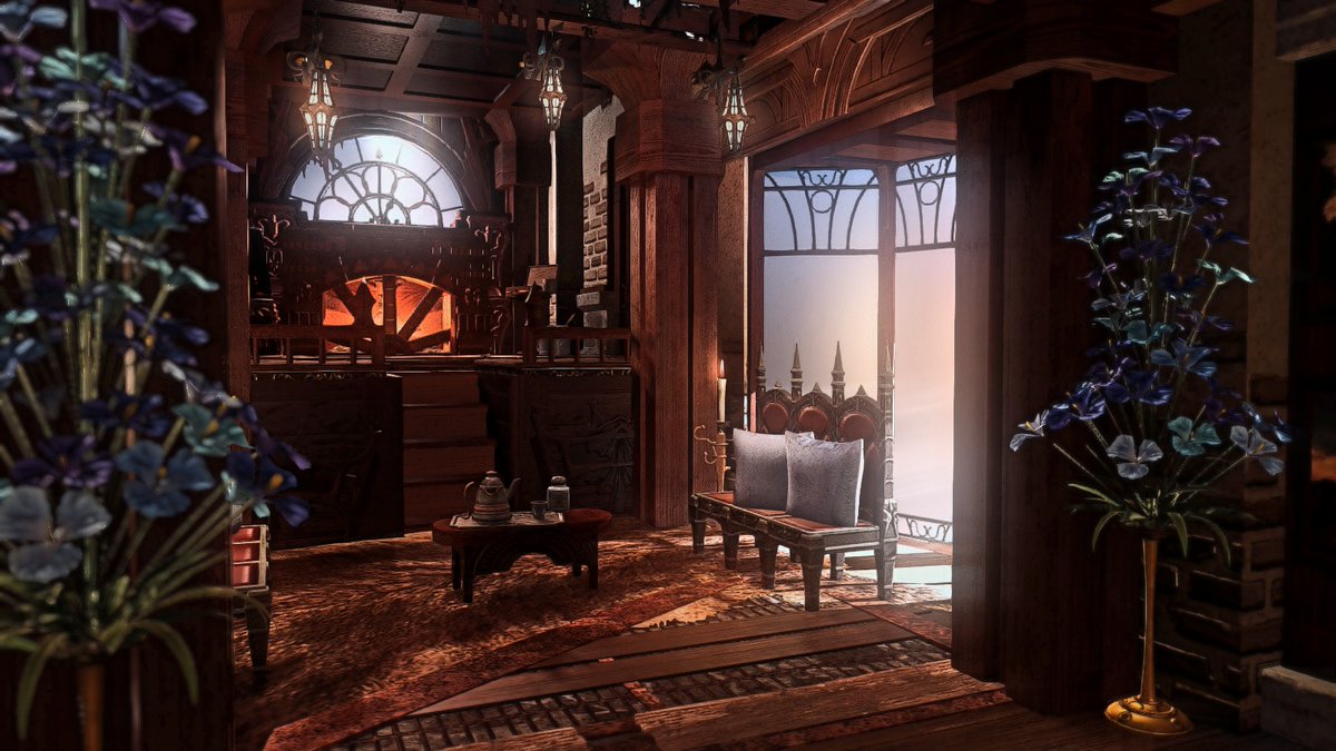 【Painter's Abode】【L】
Recalling a bit some elements of my older Clockwork Tower build, adding a bit more of homey elements to it and a bit of inspiration behind the painter of DS3. 
#FF14ハウジング #FF14Housing
