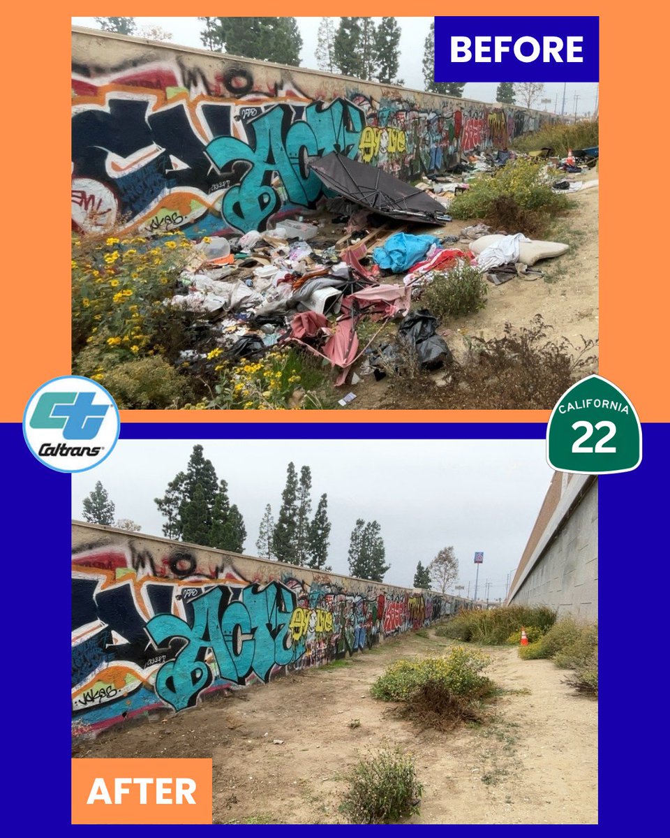CaltransOC's tweet image. #Caltrans strives to bring encampments on our State Right-of-Way to zero with the help of our local partners. Here’s a recent cleanup in Westminster by SR-22 near Goldenwest that removed 12 cubic yards of debris, enough to fill 5 full-sized pick-up trucks! #CalSTA
@CAgovernor