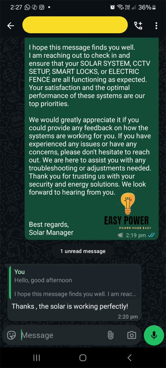 EasyPowerHub's tweet image. EASY POWER HUB REVIEW FOR OUR SOLAR/INVERTER SYSTEMS.
LET @EasyPowerHub BE YOUR SURE PLUG FOR ALL YOUR INSTALLATION
Call/DM 08085053131
 #solarcompanyinnigeria