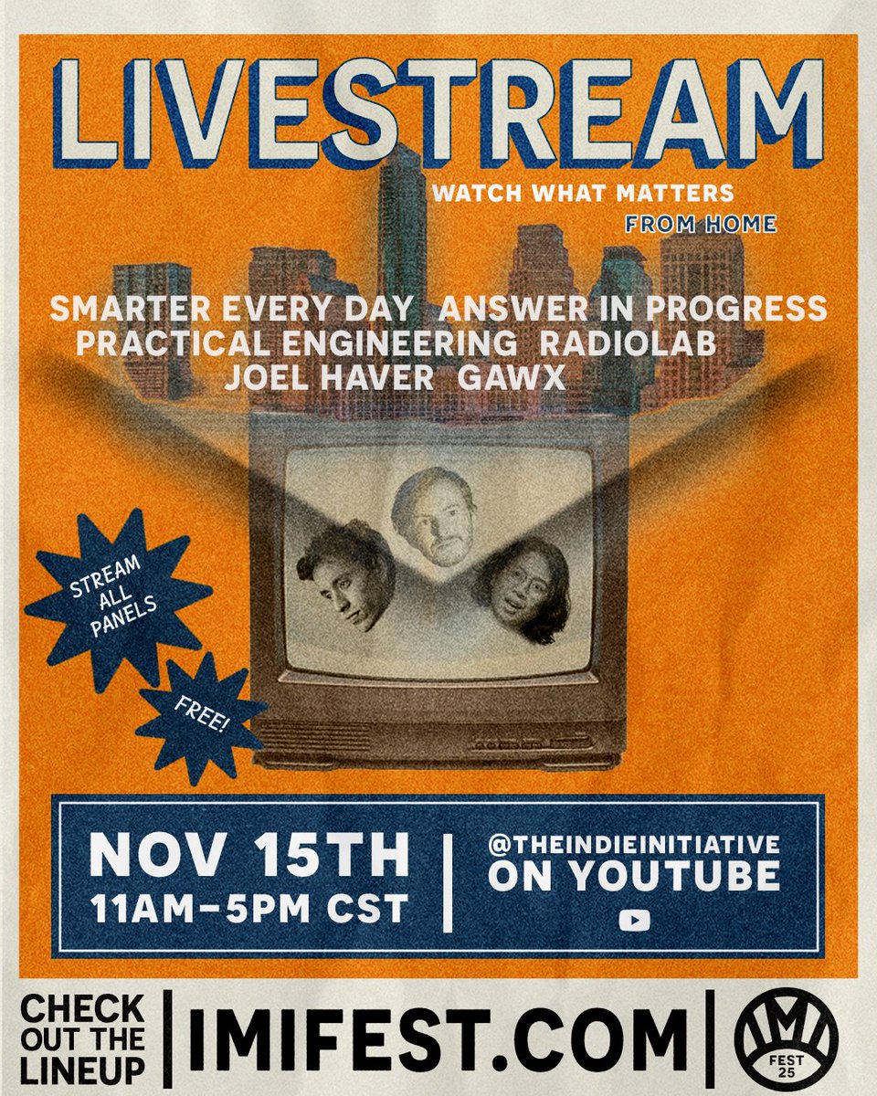 TheIndieInit's tweet photo. Can’t make it to Austin? IMI Fest is coming to you! 

Watch every panel LIVE from your living room on our YouTube channel. 🎬 

Experience the conversations that matter — no matter where you are. 🌎
https://t.co/CEqgVhEiDD https://t.co/6QExksSurQ