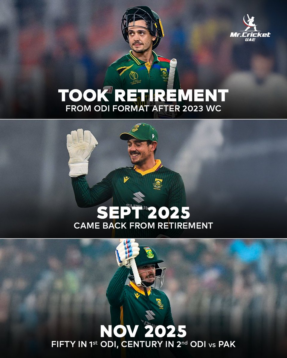 mrcricketuae's tweet image. That is some comeback to international cricket by Quinton de Kock.

#PAKvsSA #ODI #QDK
