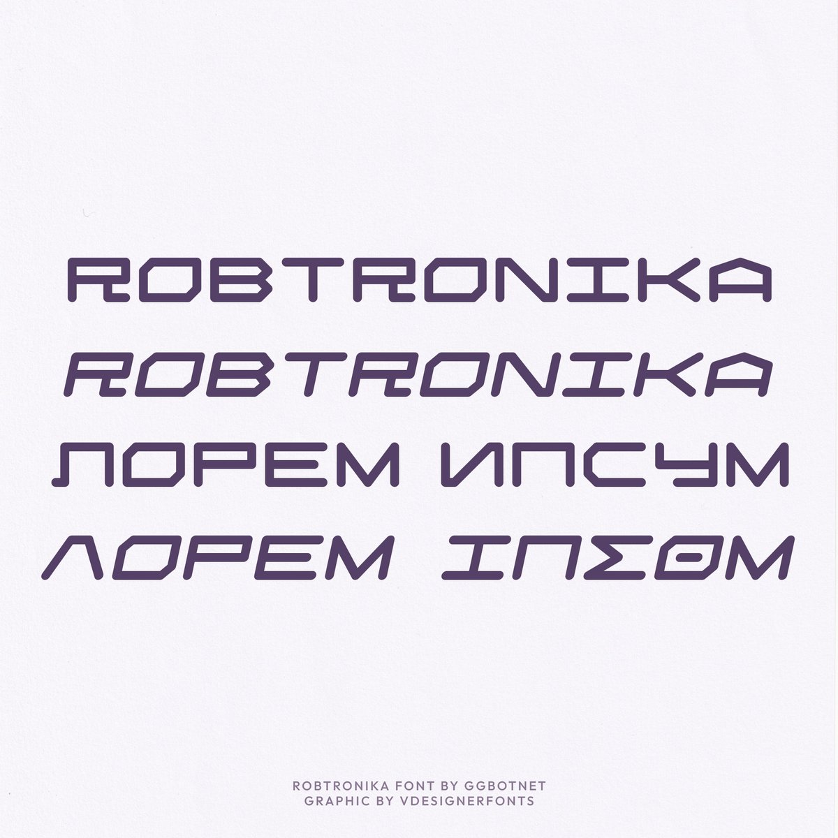 vdesignerfonts's tweet photo. Name: Robtronika
Designer: GGBotNet

Weights: 1
Languages: Latin, Cyrillic, Greek

https://t.co/wqE145EfBu

#freefonts https://t.co/eXE7j3LdZp