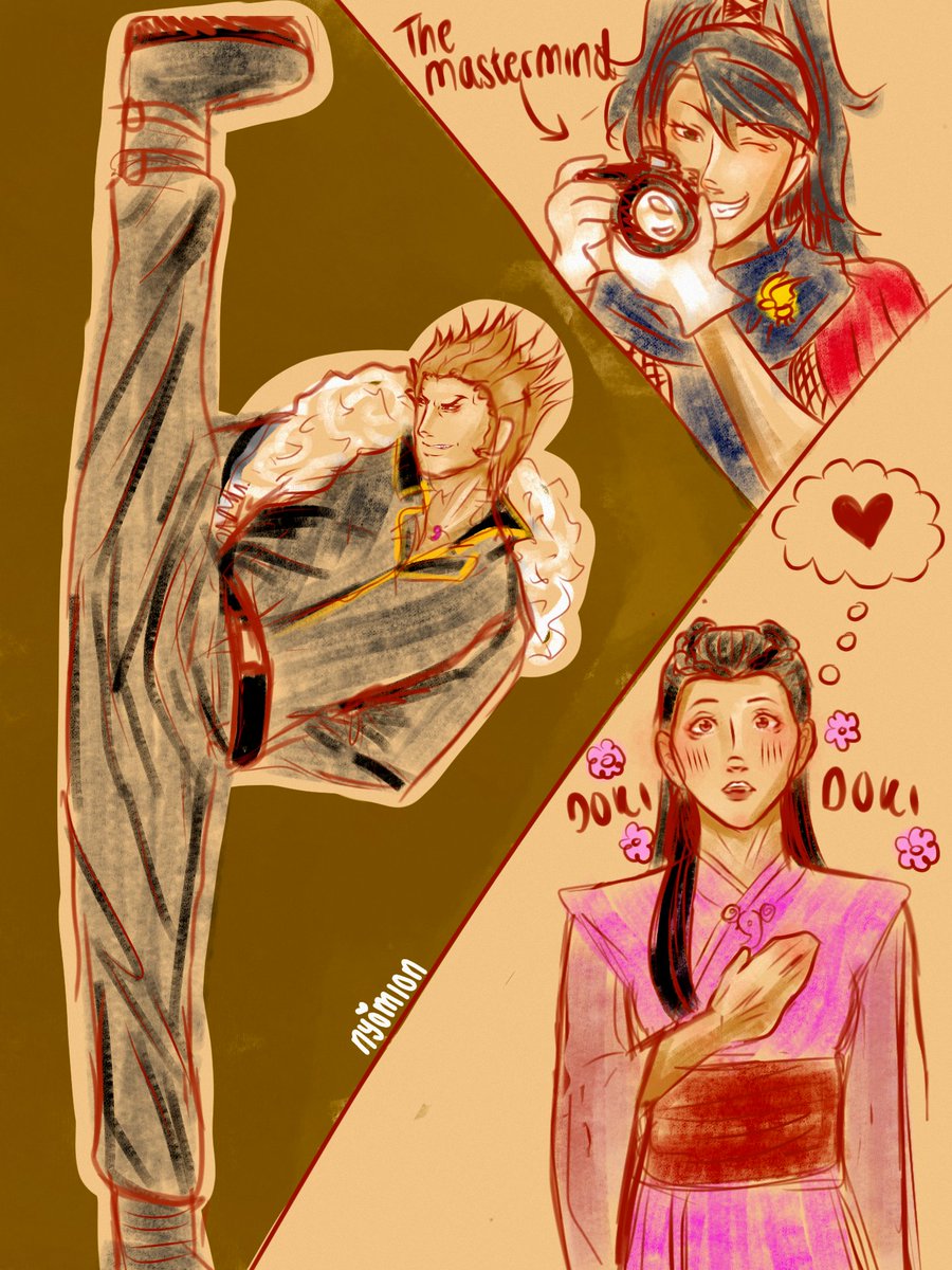 nyomion's tweet image. Chinese (ZhengFa) military dance on Shi Long Lang 

#irislang #kayfaraday #AceAttorney