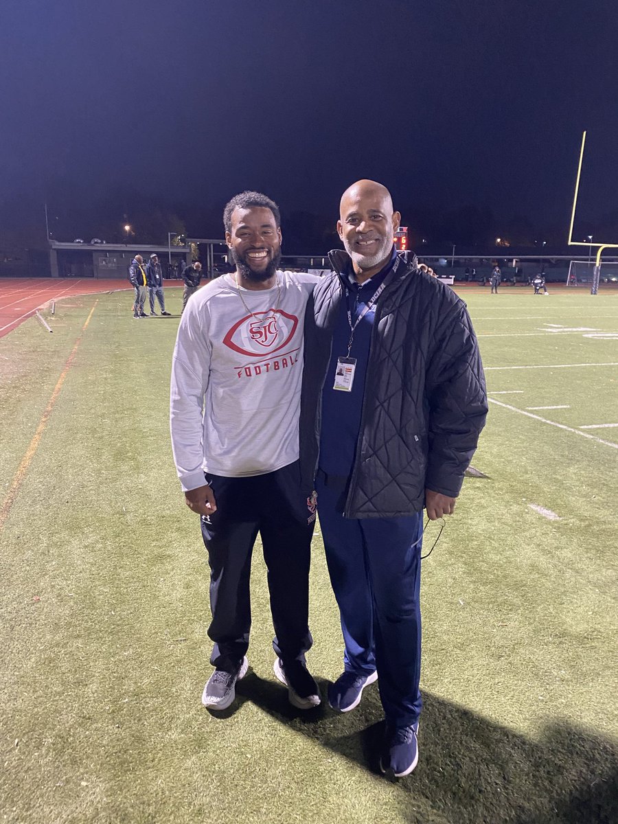 Last night at the DCIAA Middle School Football Playoff, I ran into <a href="/JuanWallaceJr/">Juan Wallace</a> who I coached at IMG Academy. After graduating he attended Syracuse University on an athletic schlorship. Great seeing him back in the DMV coaching linebackers at St. John’s Collegiate High School.