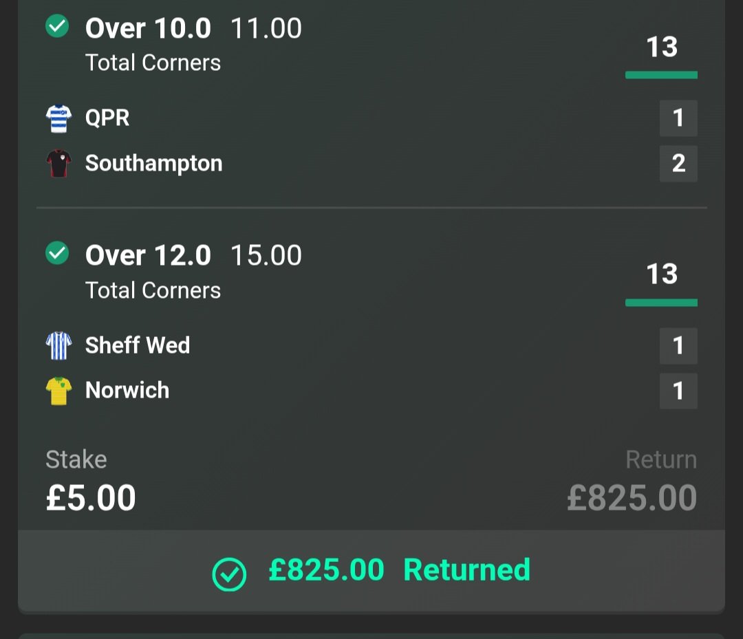 Just Corners Galore casually hitting  a 165/1 winner last night 👀💥⛳️