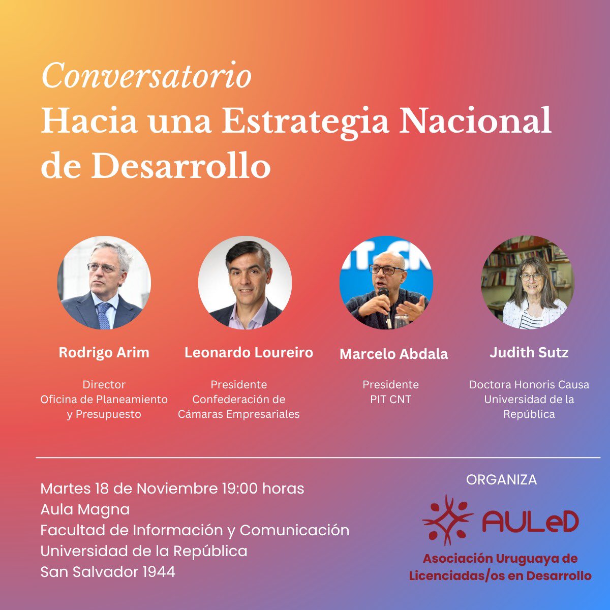 Las y los invitamos a leer la columna que hicieron nuestras/os compañeras/os sobre el Conversatorio “Hacia la Estrategia Nacional de Desarrollo” que tendrá lugar el 18/11
