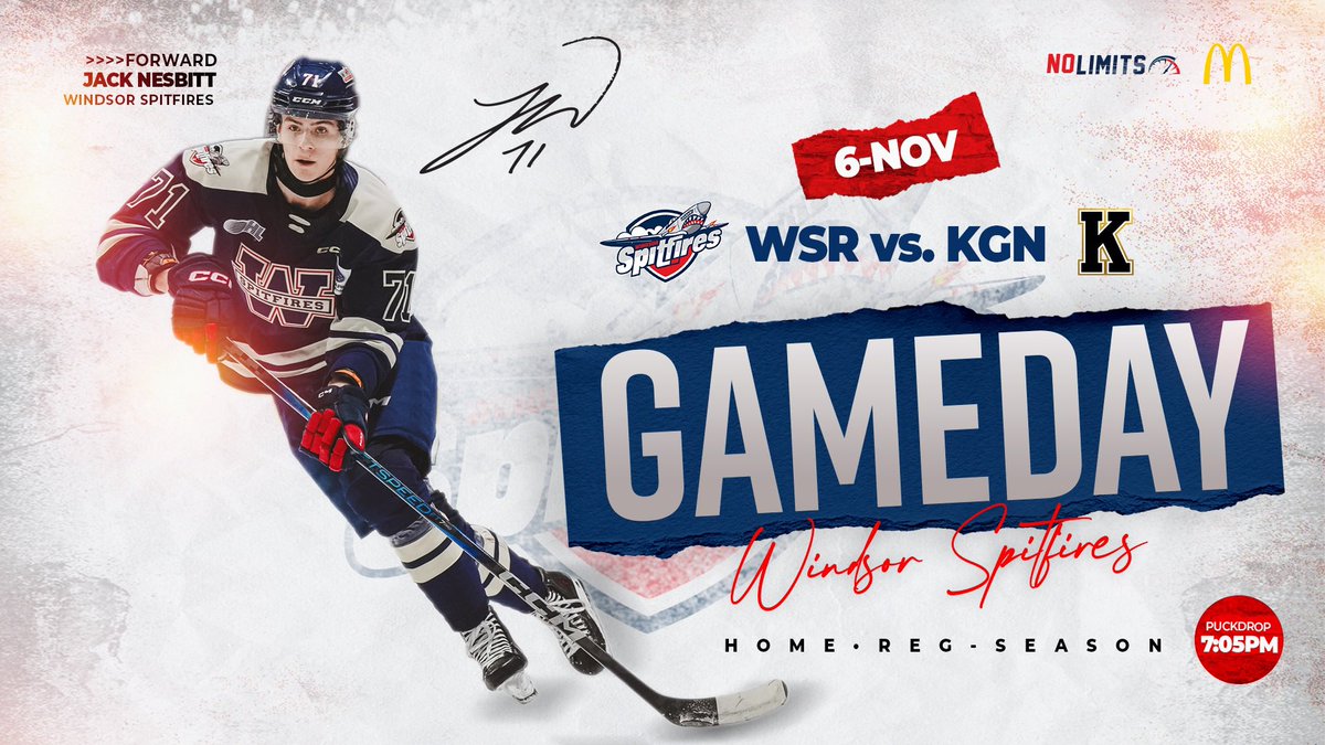 GAMEDAY!

The Frontenacs are in town!

🏒: 7:05pm
📍: WFCU Centre 
🆚: Kingston Frontenacs 
📺: YourTV Windsor 
💻: FloHockey
🎙️: AM800
📲: Twitter for live updates 

#WindsorSpitfires #NoLimits
<a href="/McDonaldsCanada/">McDonald's 🇨🇦</a>