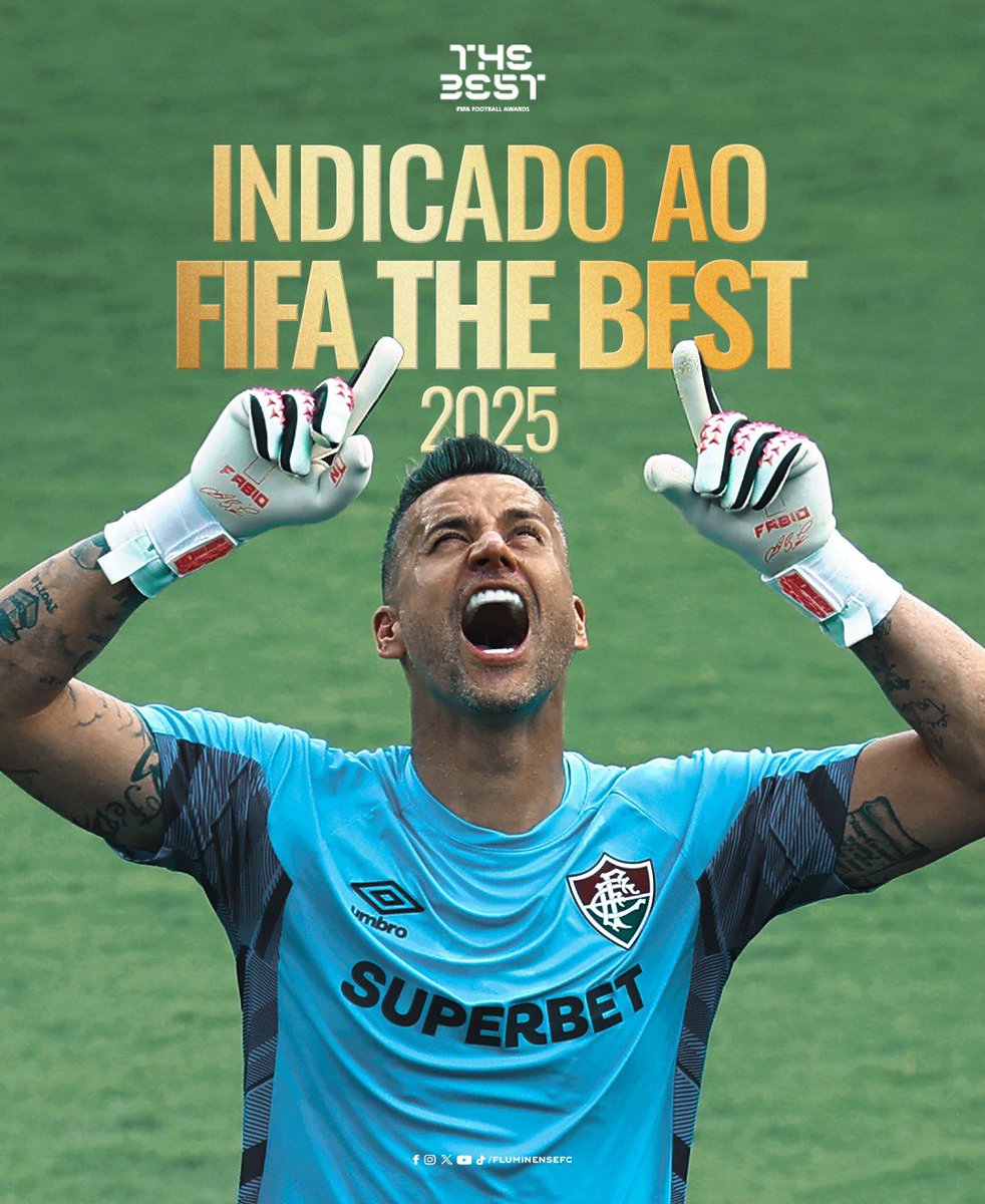 FluminenseFC's tweet image. O goleiro Fábio foi indicado ao prêmio de Melhor Goleiro do Mundo do #FIFATheBest! Gigante, ídolo, imparável!

Parabéns, lenda! 🍷🇭🇺