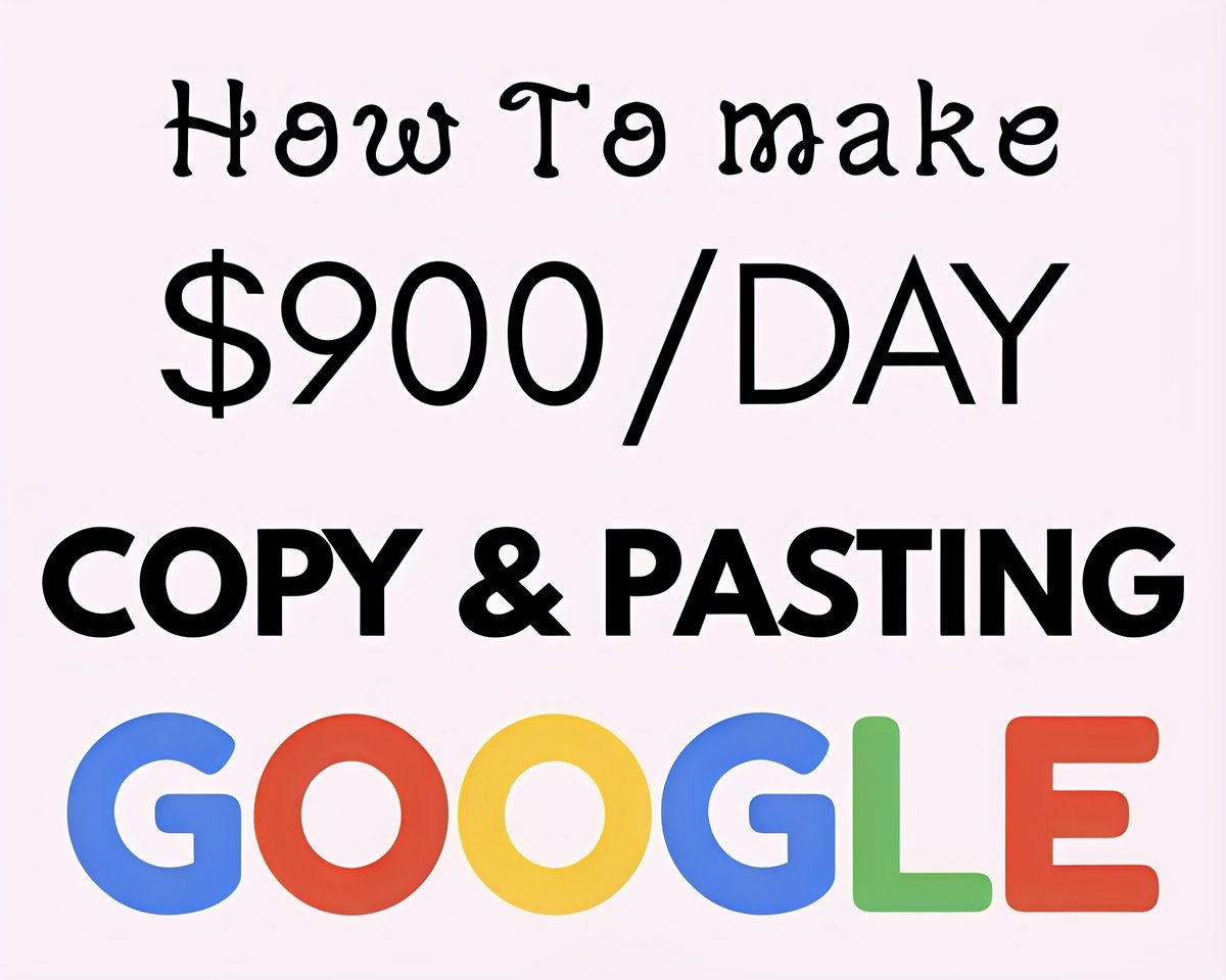 Make $900/Day Copy &amp; Pasting From Google

No coding. No experience. 

Just smart work. ⚡

Requirement 👇
1) Smartphone/Laptop 
2) Internet 
3)Time

Learn the exact steps people are using to earn daily by leveraging simple Google tricks &amp; AI tools

Get the full list &amp; start