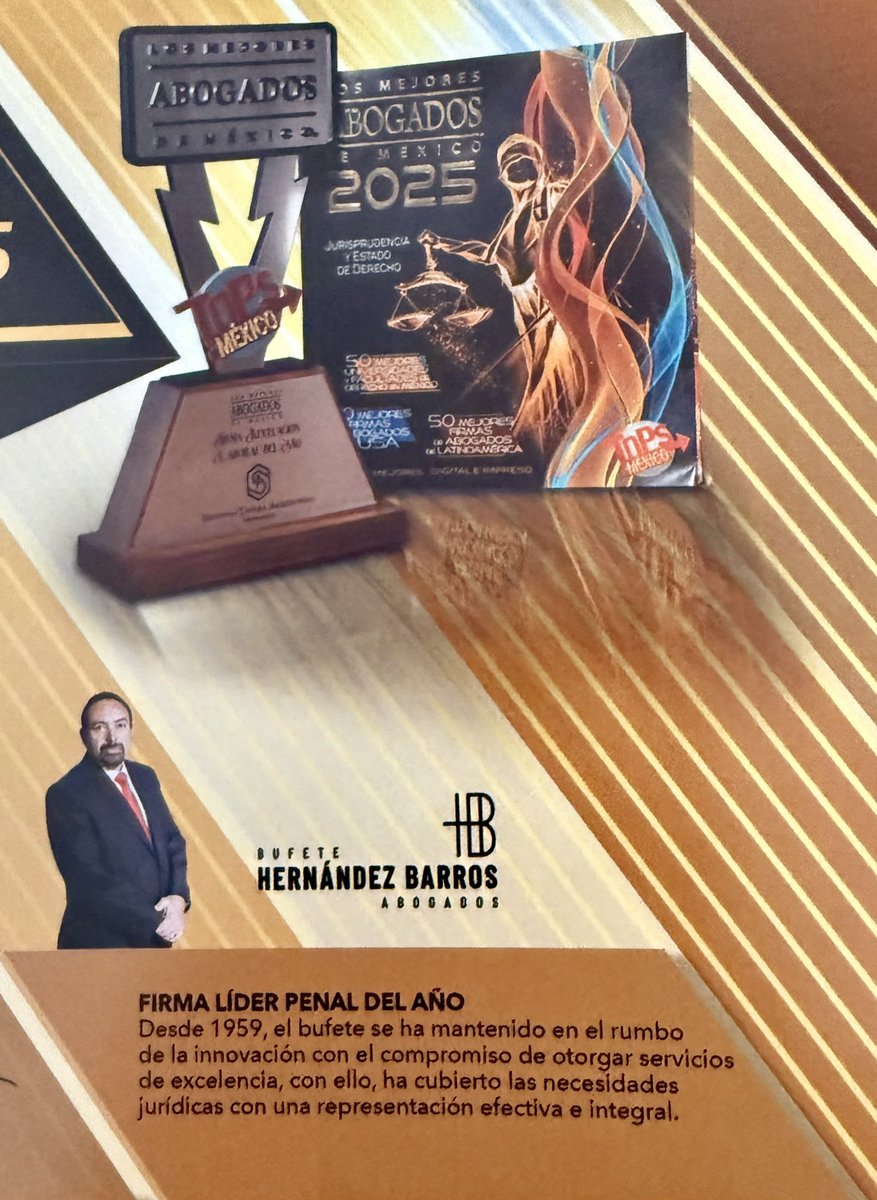 juliohbarros's tweet photo. Con gran orgullo recibimos el galardón como firma líder penal del año 2026, otorgada por la revista @AbogadosTops. Esta distinción nos compromete aún más con nuestros clientes para seguir brindando un servicio de excelencia en materia penal, derechos humanos, Lawfare, amparo y derecho corporativo