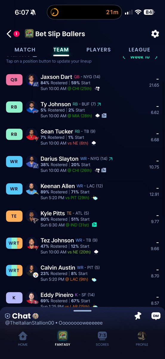 Exactly how I envisioned week 10 looking <a href="/SleeperHQ/">Sleeper</a>