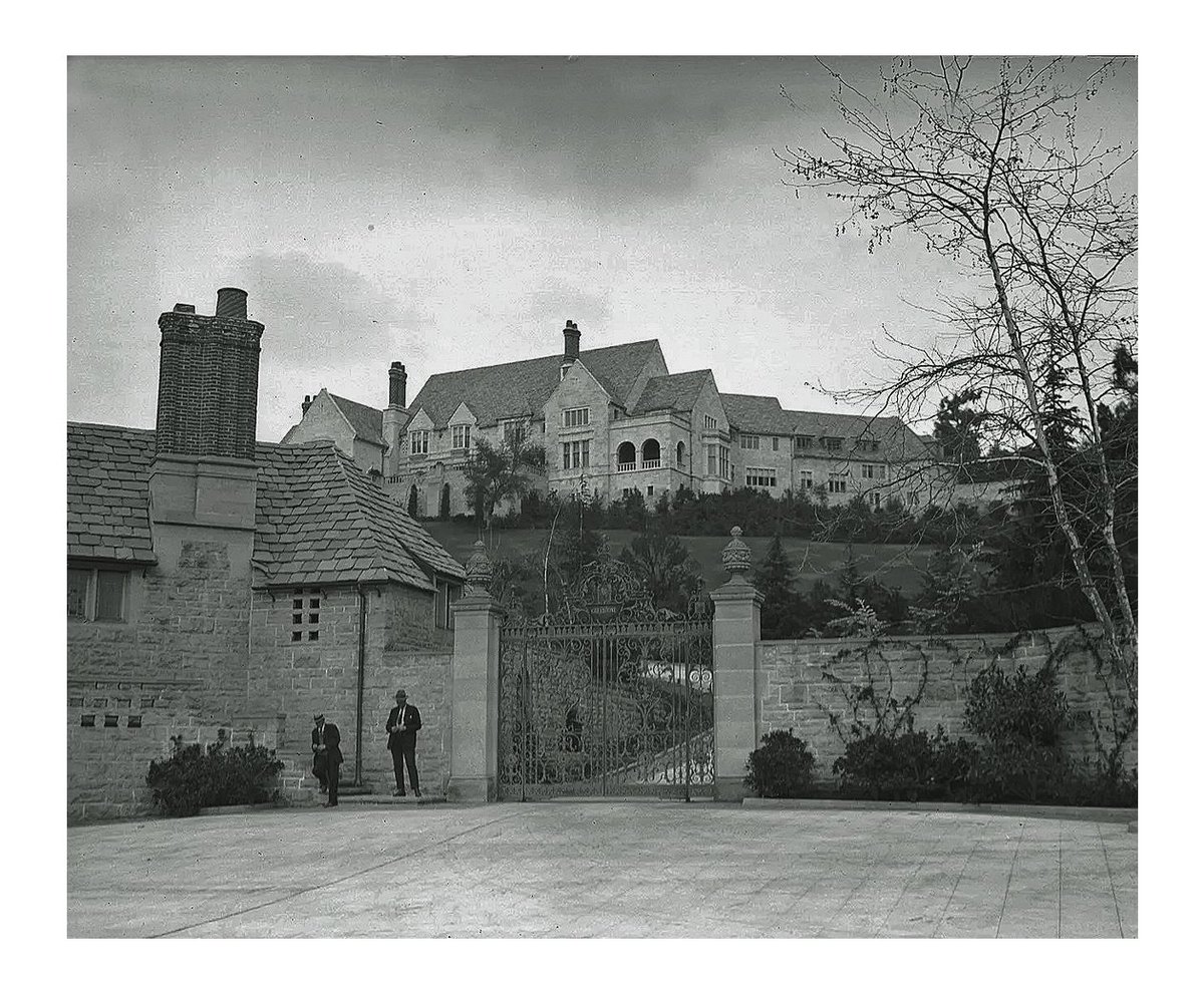 Ned Doheny Jr. (b. 6 Nov 1893) On 16 Feb 1929, Ned (married &amp; the father of five) lay dead on the floor in a bedroom of Greystone, his mansion and the largest estate in Beverly Hills. A murder/suicide at the hands of his male secretary, the reason has remained as elusive as ever.