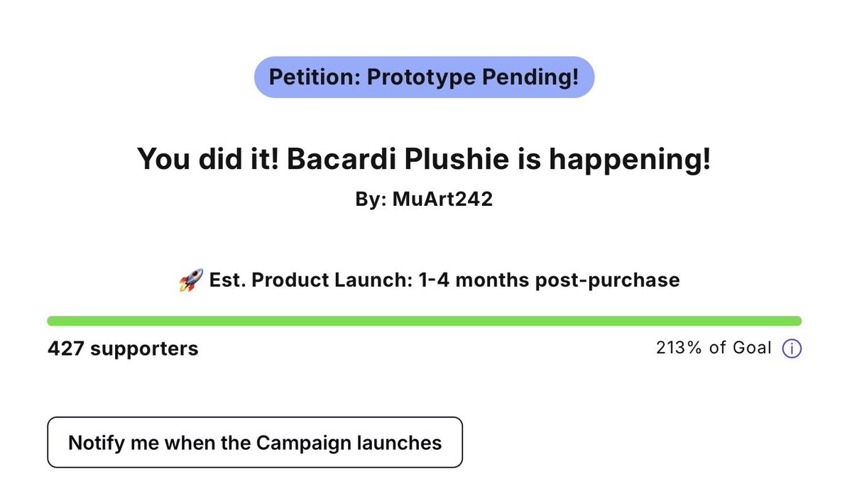 The petition has come to an end with 427 pledges(which is INSANE)!! The support from you guys have been incredible 🥹❤️ 

SHE WILL BE REAL!!