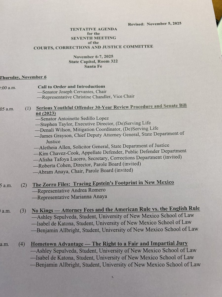joyousgarratt's tweet image. Courts, Corrections &amp;amp; Justice is underway today and tomorrow in Santa Fe. #nmleg #juvenilejustice #medicalmalpractice @UNM #nmhd29 #seriousyouthoffenderreview