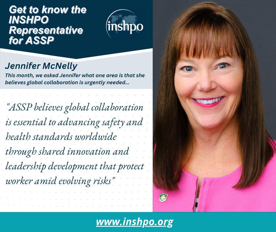 INSHPO's tweet photo. Meet Jennifer McNelly, the INSHPO member representative for ASSP https://t.co/hXx0Ffbf81
