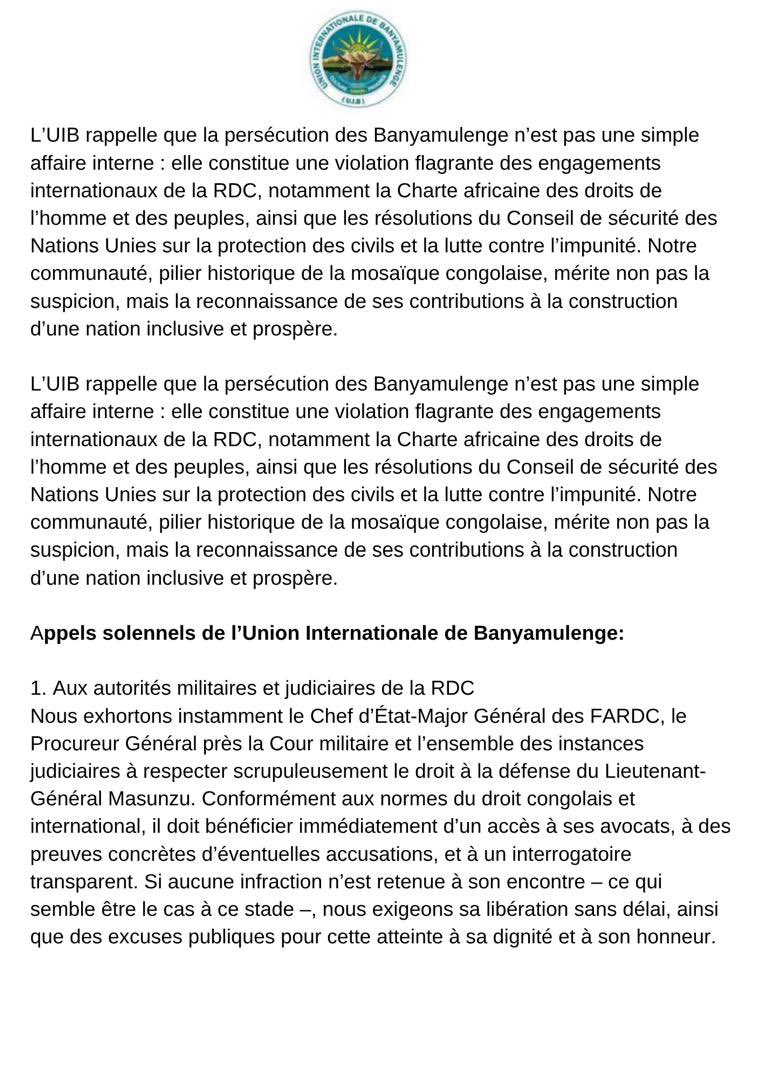 kivuutile's tweet image. Les marionnettes Banyamulenge de Kinshasa condamnent l’arrestation du général Pacifique Masunzu par le régime de Kinshasa, qualifiant cet acte d’injustice @lu