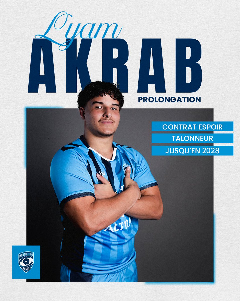 𝐿𝑦𝑎𝑚 𝐴𝑘𝑟𝑎𝑏 𝑝𝑟𝑜𝑙𝑜𝑛𝑔𝑒 𝑙’𝑎𝑣𝑒𝑛𝑡𝑢𝑟𝑒 𝑎𝑢 𝑀𝐻𝑅 ! 💙

Notre jeune talonneur, élu Meilleur Joueur du Tournoi des 6 Nations U20, prolonge son aventure avec le club jusqu'en 2028.

Bravo Lyam 👏