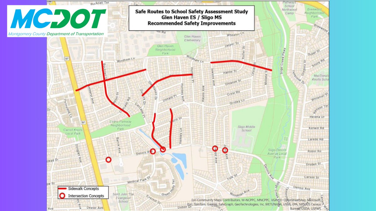 On Thursday, Nov. 13 at 7:00pm, MCDOT will hold an in-person public meeting to present plans for new safety enhancements at various locations within the walksheds of Glen Haven ES - #WheatonMD &amp; Sligo MS - #SilverSpringMD ▶️ow.ly/yI1c50XnMqA <a href="/VisionZeroMC/">Mont Co Vision Zero</a> <a href="/MCPS/">MCPS</a> <a href="/MCPSEspanol/">MCPS en Español</a>