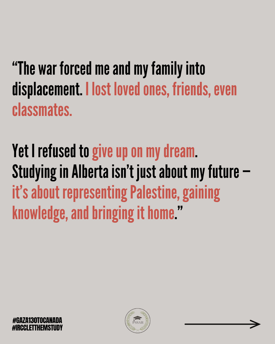 PSSAR's tweet photo. Eid’s story is one of many from Gaza; students waiting for a chance to study in Canada. His dream to begin in Winter 2026 is fading as visa delays drag on. Education shouldn’t be on hold.

📢 Demand change and urge the @CitImmCanada to ACT NOW: https://t.co/y4NdyfCSGI https://t.co/PSwDlHVr3p