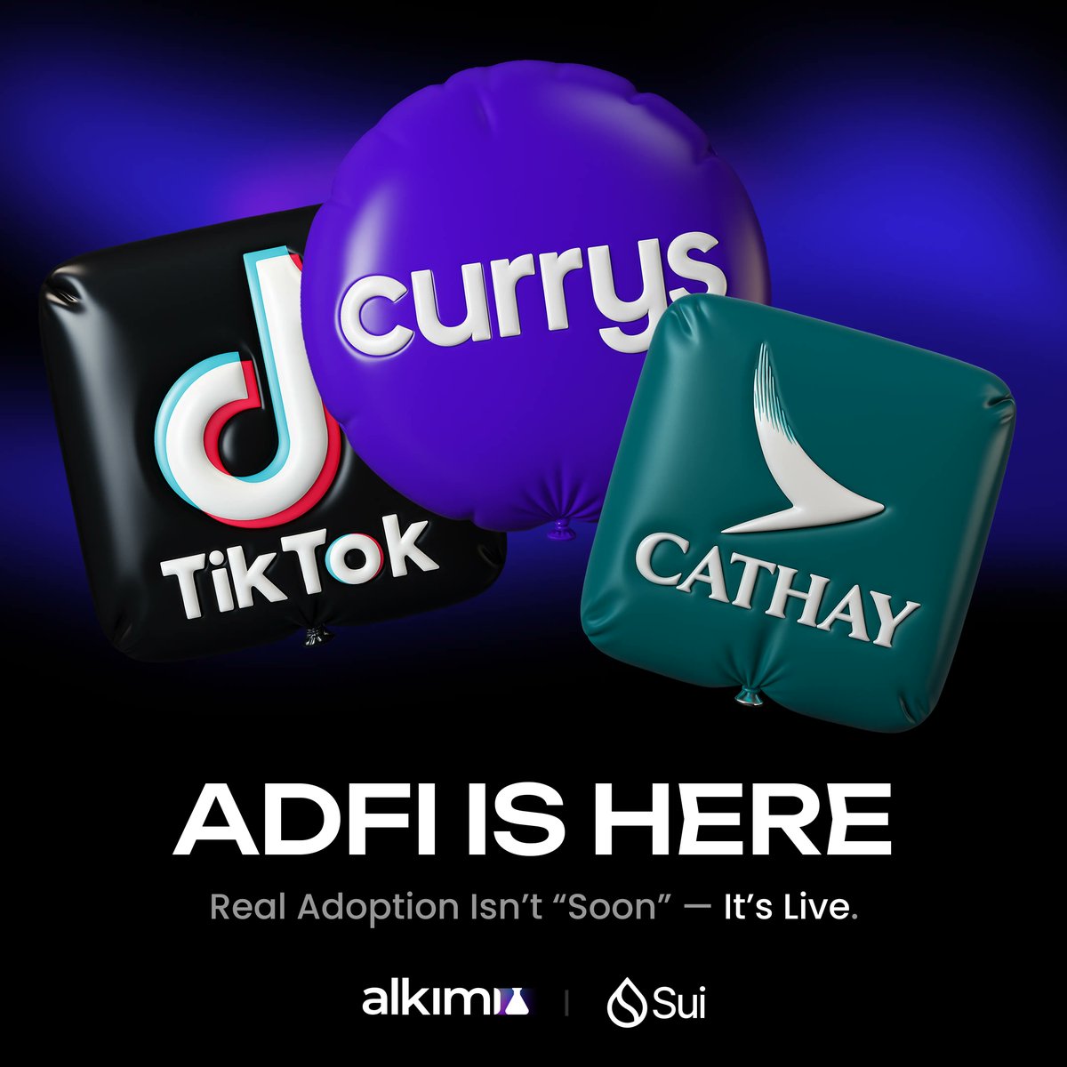 AlkimiExchange's tweet image. Crypto keeps asking “wen real adoption”.

Meanwhile, brands like TikTok, Cathay Pacific and Currys have already run campaigns through Alkimi on $SUI.

AdFi isn&apos;t a myth. Its coming.
👀 2026