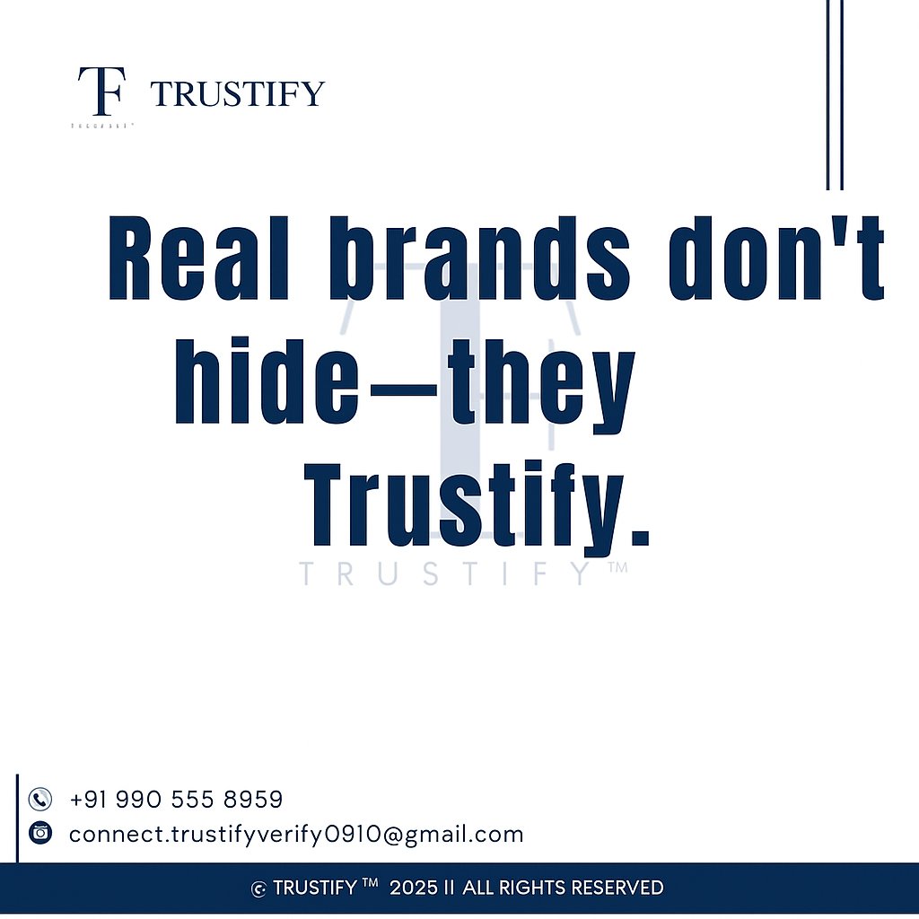 Trustify_0910's tweet photo. In a world full of fake promises, real brands stand tall with transparency. 
At Trustify, we help brands earn trust you can see.
#Trustify #BrandTransparency #AuthenticBrands https://t.co/ATGDcwxdZm
