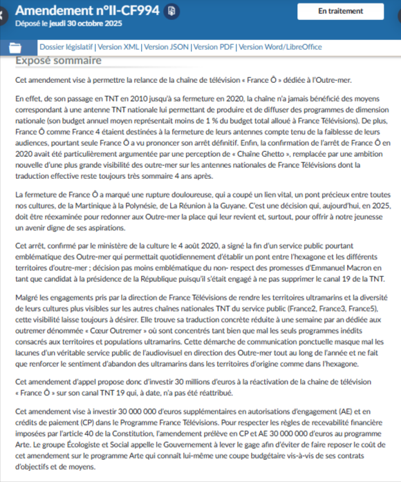 🟡France Ô ressuscité  ?  
Alors qu'il suffit de mettre fin au blocage de :
<a href="/Martiniquela1e/">Martiniquela1ère</a>
<a href="/guadeloupela1e/">Guadeloupe la 1ère</a>
<a href="/reunionla1ere/">Réunion la 1ère</a>
<a href="/guyla1ere/">Guyane la 1ère</a>
<a href="/SPMla1ere/">Saint-Pierre et Miquelon la 1ère</a>
<a href="/Polynesiela1ere/">polynesiela1ere</a>
<a href="/mayottela1ere/">Mayotte la 1ère</a>
depuis la France !!