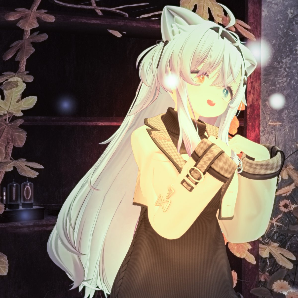 おはようございます　昨日はエクちゃんの改変で遊びに行く暇がなかったのでした
それなりに満足のいく感じにはできたと思います
もうちょっとお洋服きせたりはしたいな
というわけで　今日も一日がんばっていこー！
えいえいすやぁ・・・ｚｚｚ
#VRChat