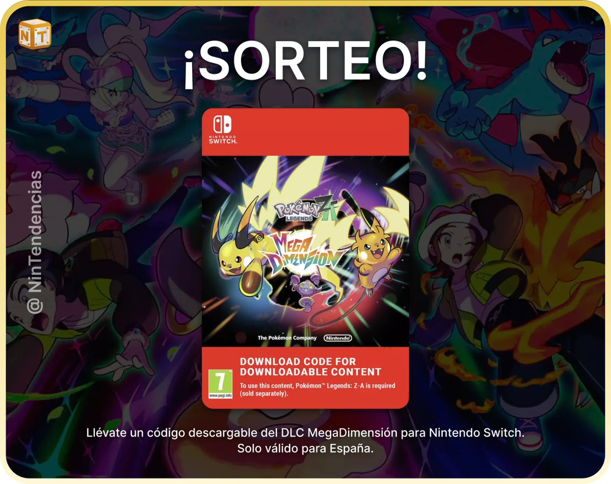 NinTendencias's tweet image. 🎁 SORTEO EXPRESS 🎁

¡Llévate el DLC de #PokemonLeyendasZA MegaDimensión totalmente GRATIS! 🌀

Pasos:
1️⃣ Síguenos (@NinTendencias )
2️⃣ RT aquí
3️⃣ Responde con tu Megaevolución favorita

⏳ Activo hasta el 15 de noviembre.
¡Suerte! 🍀✨