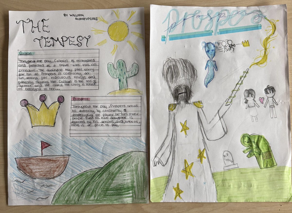 AFS_English's tweet photo. Some great work on William Shakespeare’s ‘The Tempest’ from Miss Finnemore’s Year 8 group! https://t.co/b2f2Tf6BYl