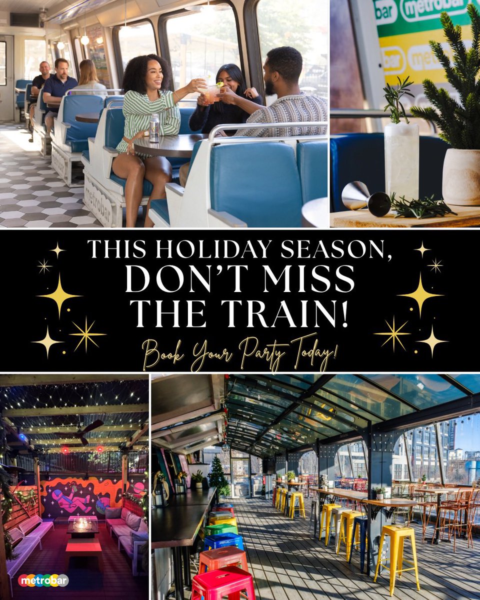 metrobardc's tweet image. 🚇 No Delays. Just Holiday Vibes.🎄
Still looking for that holiday booking? ’Tis the season to celebrate in style w/ cozy 🔥 chalets + indoor railcar lounge 🚇, we’ve got the perfect spot for your holiday hang, office bash, or end-of-year get-together! metrobardc.com/private-bookin…